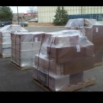 packed boxes on pallets